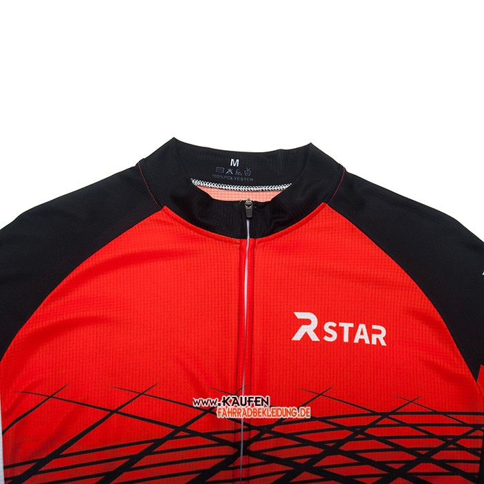 R Star Kurzarmtrikot 2021 und Kurze Tragerhose Shwarz Rot